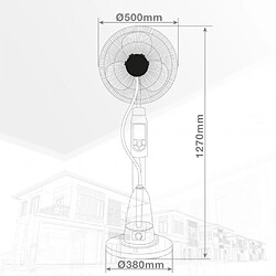 Mezieres VENTILATEUR BRUMISATEUR 40CM 90W pas cher