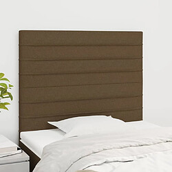 Maison Chic Lot de 2 Têtes de lit design pour chambre - Décoration de lit Marron Foncé 80x5x78/88 cm Tissu -MN65913