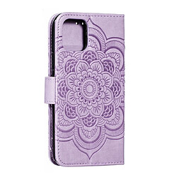 Avis Wewoo Coque Etui à rabat en cuir Mandala avec motif gaufrage pour iPhone 11 Pro support et logements cartes portefeuille et cadre photo et lanière violet