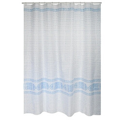 MSV Rideau de douche Polyester TORALLA 180x200cm QUALITÉ PREMIUM Bleu - Anneaux inclus