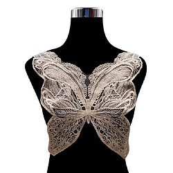 Wewoo Papillon Forme Broderie Corsage Col En Dentelle Accessoires De Vêtements DIYTaille Environ 42 x 38 cm Abricot