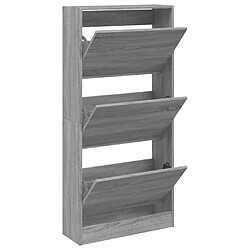 vidaXL Armoire à chaussures sonoma gris 60x21x125,5 cm bois ingénierie