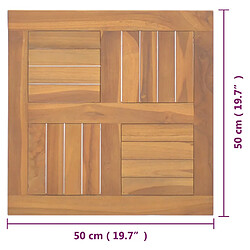 vidaXL Dessus de table carré 50x50x2,5 cm Bois de teck massif pas cher