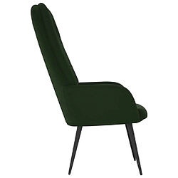 Avis vidaXL Chaise de relaxation Vert foncé Velours