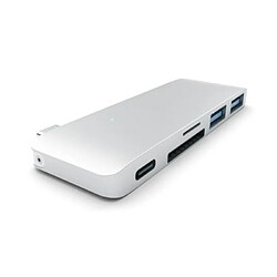 Satechi Hub Type-C avec 2 Ports USB 3.0 et 2 Lecteurs Carte SD/Micro SD Argent