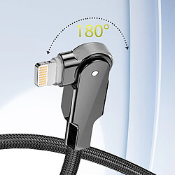 Acheter Borofone Câble USB C vers Lightning 27W Charge Rapide Tressé 1.2m Rotatif 180 Noir