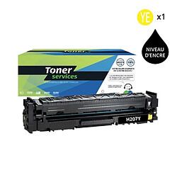 TONER SERVICES Toner Compatible HP 207A Jaune (Avec puce)