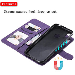 Wewoo Housse Coque Pour Huawei Honor 8A / Y6 2019 Étui de protection à rabat horizontal de couleur unie avec support et fentes cartes et portefeuille et cadre photo et lanière violet pas cher