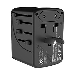 Acheter Adaptateur De Voyage Chargeur Mural Adaptateur Secteur 2.4A 4 USB 45W Type-C Pour US EU UK AU Noir