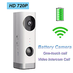 HD 720PRechargeable Caméra Surveillance Wifi Sécurité Vision Nocturne Audio bidirectionnel - BLANC