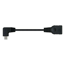 Câble USB 2.0 A vers USB B NANOCABLE CABLE USB 2.0 OTG ACODADO, TIPO MICRO B/M-A/H, NEGRO, 15 CM 15 cm Noir Prise Mâle/Prise F