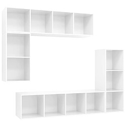 vidaXL Ensemble de meubles TV 4 pcs Blanc brillant Bois d'ingénierie