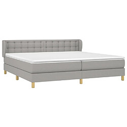 Avis Maison Chic Lit Adulte - Lit simple Lit à sommier tapissier avec matelas moelleux - Meuble de Chambre - Gris clair 200x200cm Tissu -MN31955