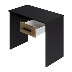 Avis Bureau Petit Tiroir - Décor noir et chene - L 90 x P 50 x H 74 cm