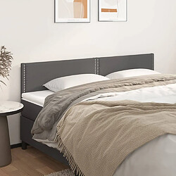 Maison Chic Lot de 2 Têtes de lit design pour chambre - Décoration de lit Gris 100x5x78/88 cm Similicuir -MN37986