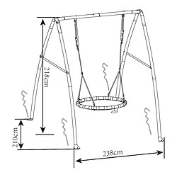 AXI Portique en Métal avec Balançoire Nid d'Oiseau Enfant | Balançoire ronde pour le jardin pas cher
