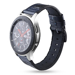 Bracelet en silicone 22mm enduit de fibre de carbone bleu foncé pour votre Huawei Watch GT2/Galaxy Watch 46mm