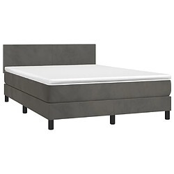 Avis Maison Chic Lit Adulte - Lit simple Lit à sommier tapissier et matelas moelleux - Meuble de Chambre - Gris foncé 140x200cm Velours -MN49253