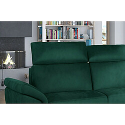 Acheter VENESETTI Canapé d'angle convertible en tissu velours Prestige, vert, 5 places, angle droit (vu de face) - TRESOR