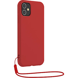 Coque iPhone 12 / 12 Pro Silicone + dragonne assortie Rouge Bigben