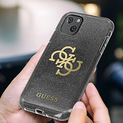 Guess Maroquinerie Coque iPhone 13 Mini Paillettes Silicone Gel Guess Transparente noir pas cher