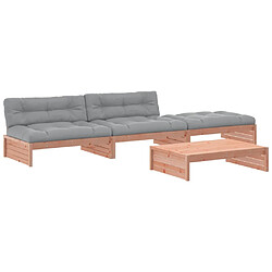 vidaXL Salon de jardin 4 pcs avec coussins bois massif douglas