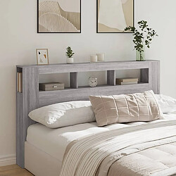 Acheter Maison Chic Tête de lit scandinave à LED,meuble de chambre sonoma gris 180x18,5x103,5 cm bois ingénierie -MN89563