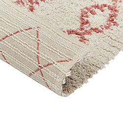 Acheter Beliani Tapis en coton 140 x 200 cm beige et rose BUXAR