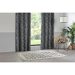 Atmosphera, Createur D'Interieur Rideau tissage jacquard Folha 140 x 260 cm - Noir et Blanc