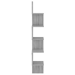 Avis vidaXL Étagère angle murale Sonoma gris 20x20x127,5 cm Bois ingénierie