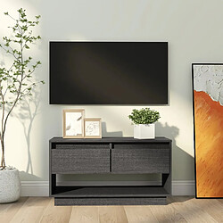 vidaXL Meuble TV Gris 74x34x40 cm Bois de pin massif