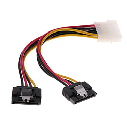 SATA Double Puissance Y Splitter Câble Du Câble Adaptateur 2 Voies 4 Broches -15 Broches