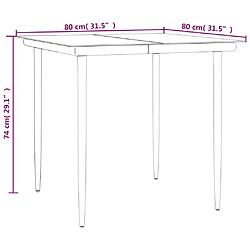 vidaXL Ensemble à manger de jardin 5 pcs noir résine tressée et acier pas cher