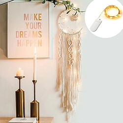 Totalcadeau Attrape-Rêve Macramé Lune et Hibou guirlande LEDs Capteur Dream