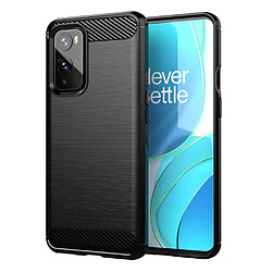 Xeptio Coque brossée noire OnePlus 9 / One Plus 9 5G Carbon Fiber Antichoc protection - Accessoires pochette case