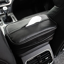 Avis Universal Sac de rangement tissu de dossier de siège auto en cuir noir pare-soleil de voiture porte-papier arrière automatique oreiller suspendu carton de stockage | boîte à mouchoirs(Le noir)