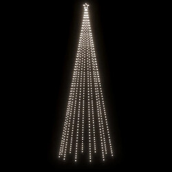 Avis vidaXL Sapin de Noël avec piquet Blanc froid 732 LED 500 cm