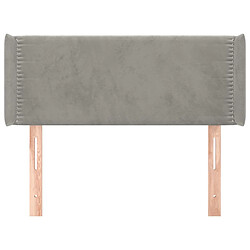 Avis Maison Chic Tête de lit moderne avec oreilles pour chambre - Décoration de lit Gris clair 103x16x78/88 cm Velours -MN16564