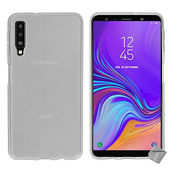 Htdmobiles Coque silicone gel fine pour Samsung Galaxy A7 (2018) + film ecran - BLANC TRANSPARENT