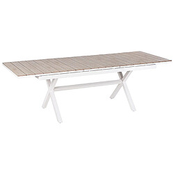 Beliani Table de jardin Bois d'ingénierie Blanc FANES