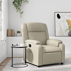 vidaXL Fauteuil inclinable Crème Similicuir