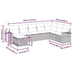 vidaXL Salon de jardin 8 pcs avec coussins noir résine tressée pas cher