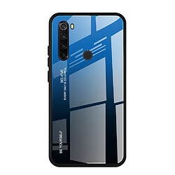 Wewoo Coque Pour Xiaomi Redmi Note 8T Gradient Color Glass Case Blue