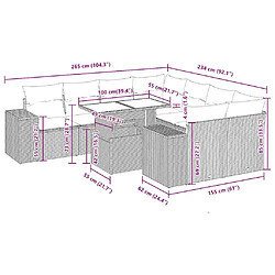 vidaXL Salon de jardin 9 pcs avec coussins noir résine tressée pas cher