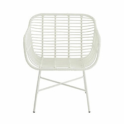 Mes Fauteuil 70x66x82 cm en rotin et fer blanc - YNOK