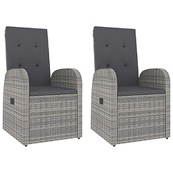 Avis vidaXL Ensemble de salon de jardin 3 pcs gris poly rotin et acacia