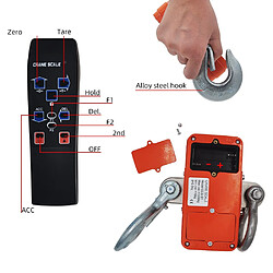 Avis Universal Échelle de la grue de 1 000 kg Équilibre numérique LCD haute précision industriel lourd crochet de suspension Balance de suspension(Orange)