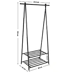 Acheter Portant Penderie à vêtement Porte-Manteau étagère pour Chaussures Penderie Support Manteau Noir HSR05B SONGMICS