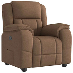 vidaXL Fauteuil inclinable Marron Tissu