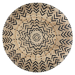 3S. x Home Tapis en Jute Rond Imprimé VILINE D120